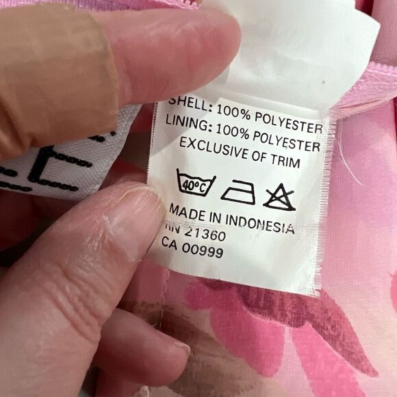 1990’s Pink Floral Mori Lee Prom Evening Gown Neck Strap Formal Spring - Picture 7 of 14